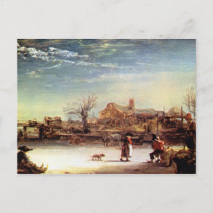Carte Postale Paysage d'hiver par Rembrandt Harmenszoon van Rijn