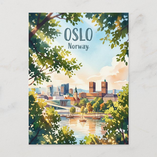 Carte Postale Paysage d'Oslo Norvège (Devant)