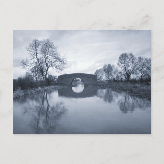 Carte Postale Paysage du canal d'hiver bleu (Devant)