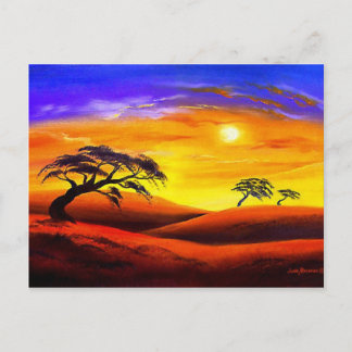 Carte Postale Paysage du coucher de soleil - Multi