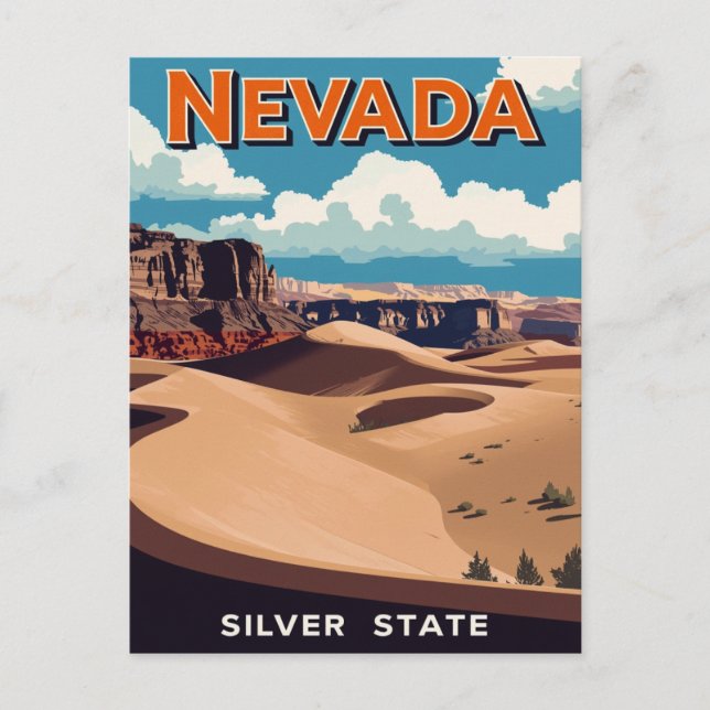Carte Postale Paysage du désert du Nevada (Devant)