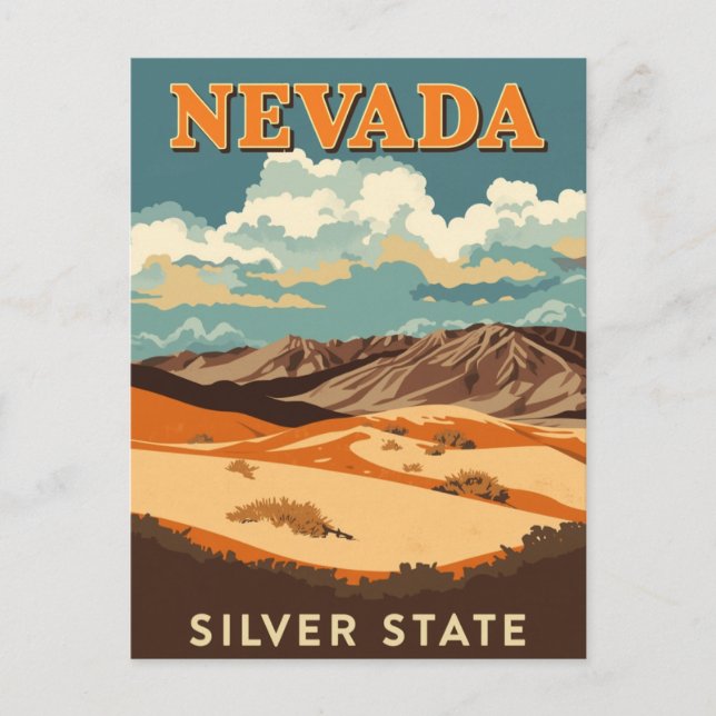 Carte Postale Paysage du désert du Nevada (Devant)