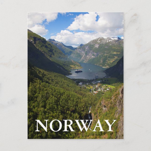 Carte Postale Paysage du fjord de Geiranger, Norvège (Devant)