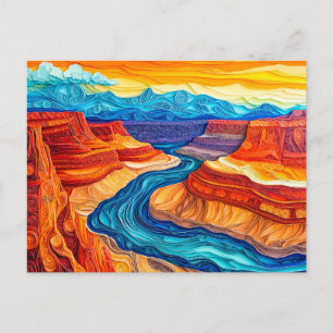Carte Postale Paysage du Grand Canyon dans le style Quilling