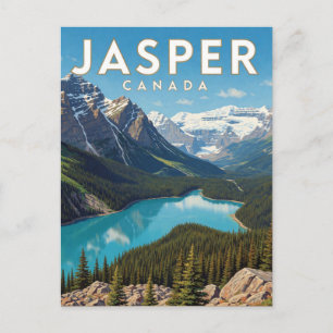 Carte Postale Paysage du lac glaciaire Jasper Canada