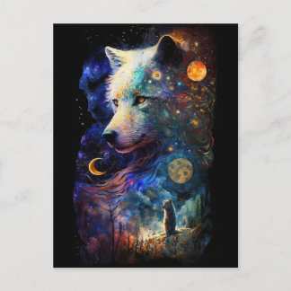 Carte Postale Paysage du loup Imaginaire surréaliste
