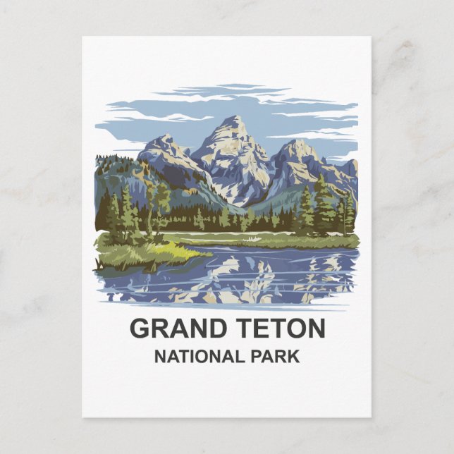 Carte Postale Paysage du parc national de Grand Teton (Devant)