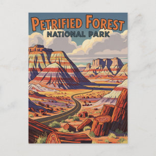 Carte Postale Paysage du Parc national de la forêt pétrifiée