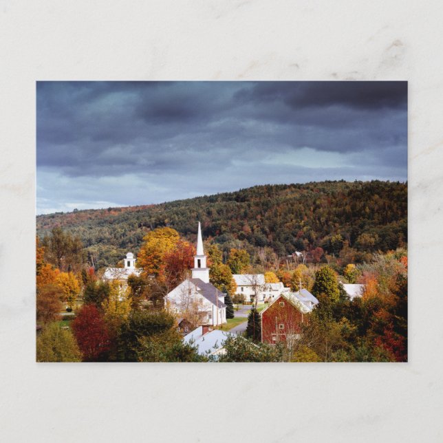 Carte Postale Paysage du Vermont, couleurs de l'automne (Devant)