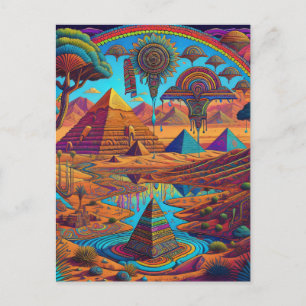 Carte Postale Paysage Égyptien Psychedélique 