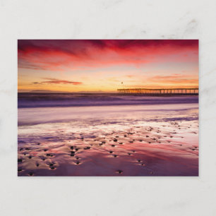 Carte Postale Paysage et jetée au coucher du soleil, CA