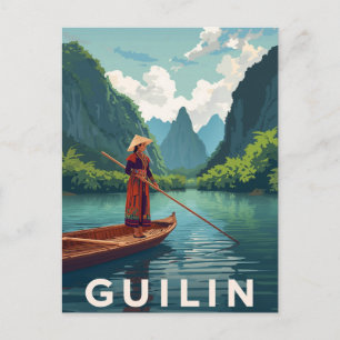 Carte Postale Paysage fluvial de Guilin en Chine