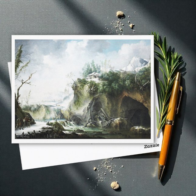 Carte Postale Paysage fluvial en hiver, Francesco Foschi (Créateur téléchargé)