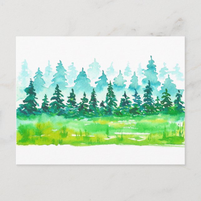 Carte Postale Paysage forestier d'été. (Devant)