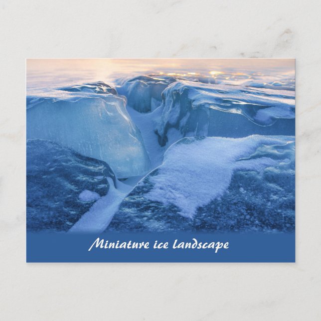 Carte Postale Paysage glaciaire miniature et coucher du soleil (Devant)