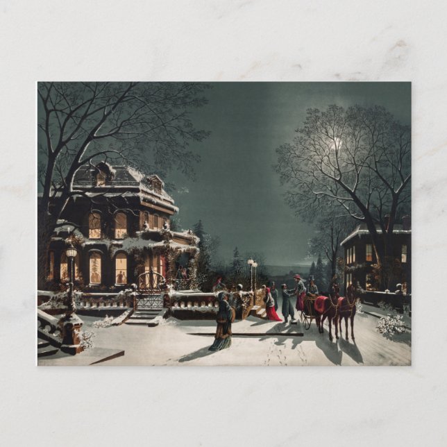 Carte postale Paysage hiver vintage (Devant)