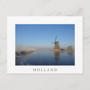 Carte Postale Paysage hivernal avec moulin à vent et glace