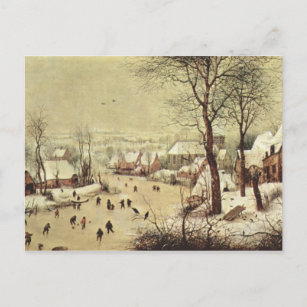 Carte Postale Paysage hivernal avec piège à oiseaux - 1565