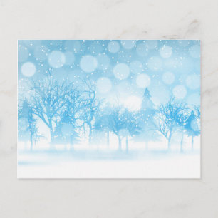 Carte Postale Paysage hivernal bleu de la montagne neige