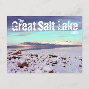 Carte Postale Paysage hivernal du Grand Lac Salt Utah