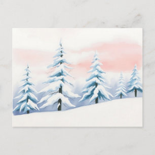 Carte Postale Paysage hivernal serein avec Pastel Sky