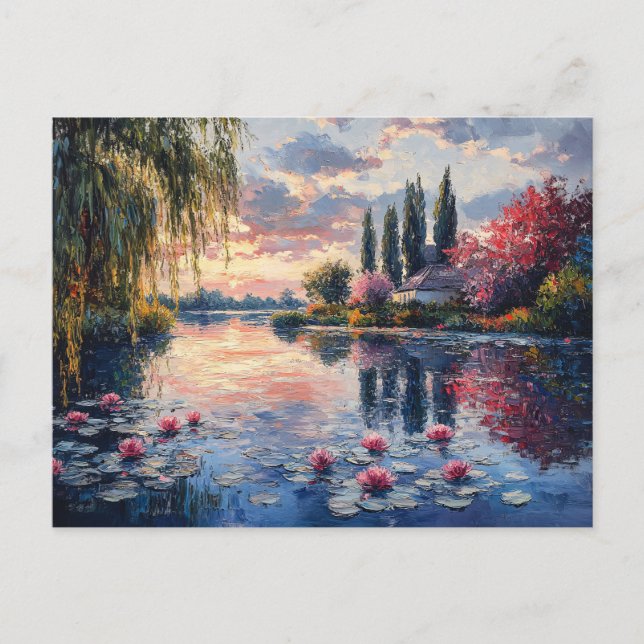 Carte Postale Paysage impressionniste Lotus du Saule (Devant)