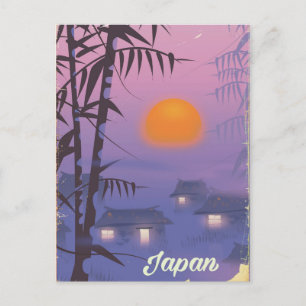 Carte Postale Paysage japonais soleil couchant