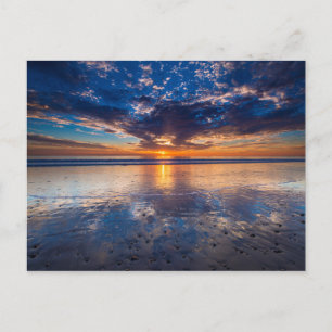 Carte Postale Paysage marin dramatique, coucher de soleil, CA