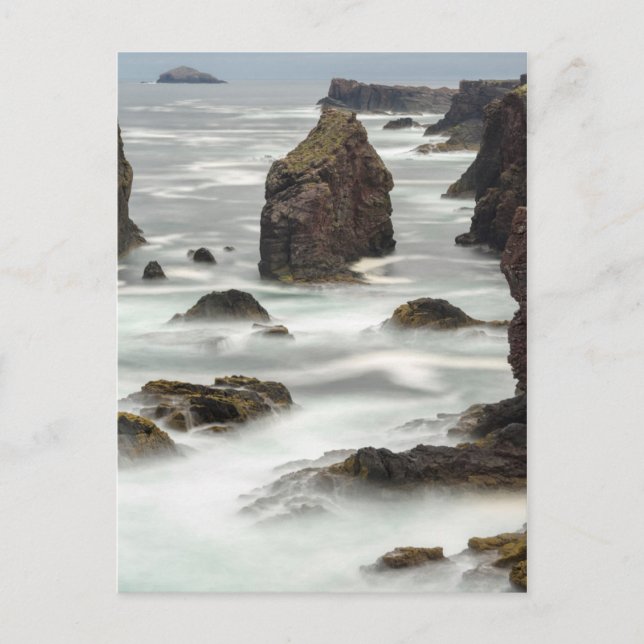 Carte Postale Paysage marin et stacks, Shetland (Devant)