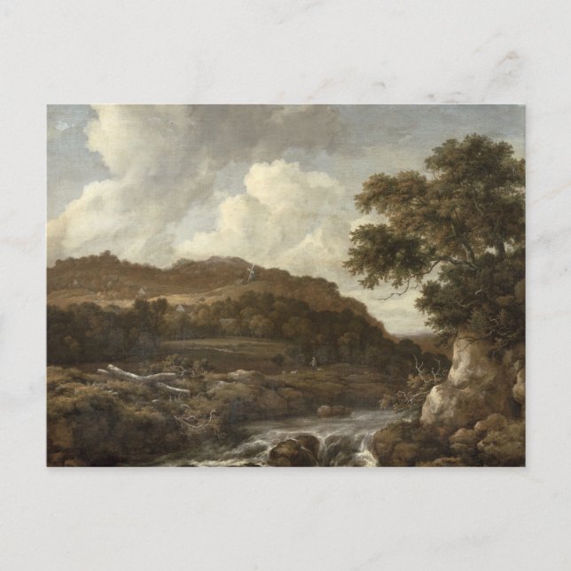 Carte Postale Paysage montagneux en bois avec torrent (Devant)