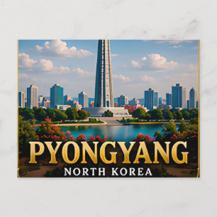 Carte Postale Paysage monumental de Pyongyang et rivière Taedong