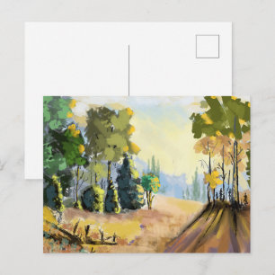 Carte Postale Paysage nature et sous bois en fôret, déco murale.