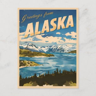 Carte Postale Paysage naturel de l'Alaska Vintage voyage