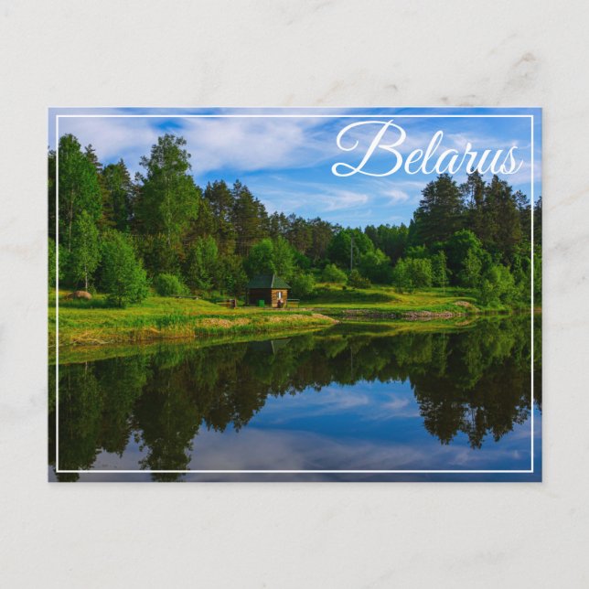 Carte Postale Paysage Naturel Scène Lac Ciel Biélorussie (Devant)