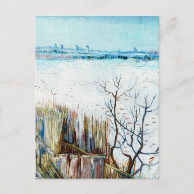 Carte Postale Paysage neigeux avec Arles par Vincent van Gogh (Devant)