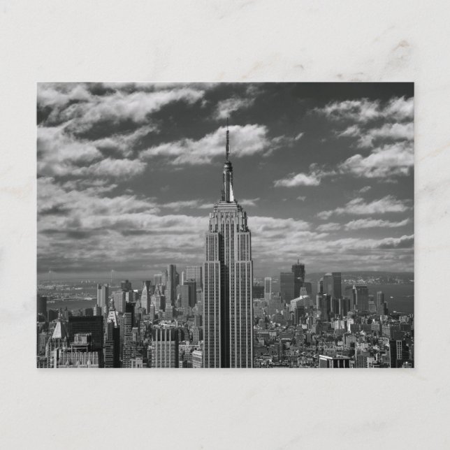 Carte Postale Paysage noir et blanc de New York City skyline (Devant)