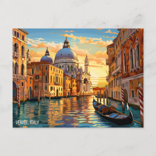 Carte Postale Paysage peinture Canaux de Venise Italie Travel Ar