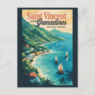 Carte Postale Paysage rétro de Saint-Vincent-et-les-Grenadines