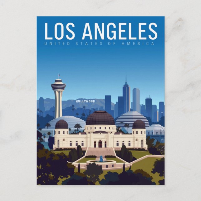 Carte Postale Paysage rêvé de Los Angeles (Devant)