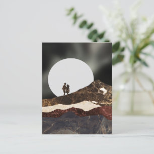 Carte Postale Paysage romantique en marbre clair de lune