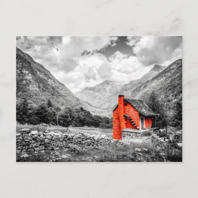 Carte Postale Paysage rural Photographie noir et blanc (Devant)