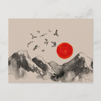 Carte Postale Paysage sérénité des montagnes japonaises