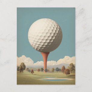 Carte Postale Paysage surréaliste de balle de golf