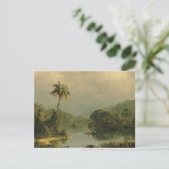 Carte Postale Paysage tropical Église Frédéric Edwin (Debout devant)