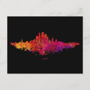 Carte Postale Paysage urbain coloré de la ville de Los Angeles 