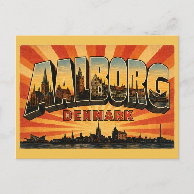 Carte Postale Paysage urbain d'Aalborg Danemark (Devant)