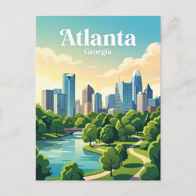 Carte Postale Paysage urbain d'Atlanta États-Unis (Devant)
