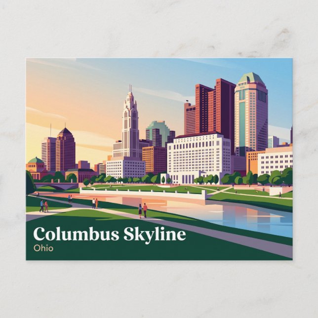 Carte Postale Paysage urbain de Columbus Ohio (Devant)