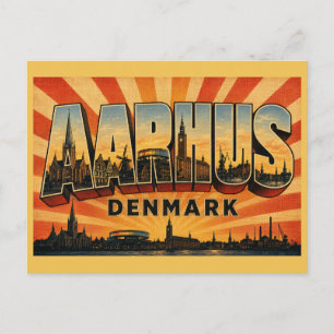 Carte Postale Paysage urbain de la cathédrale d'Aarhus Danemark
