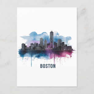Carte Postale Paysage urbain de la ville de Boston, paysage urba